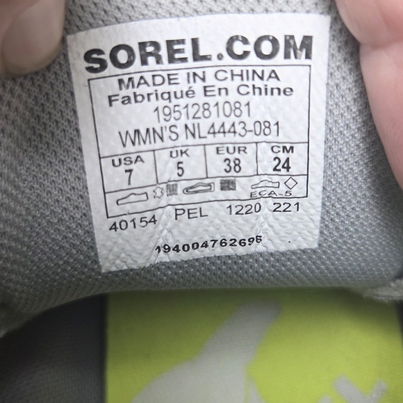 SOREL Out N About Dove Gray Waterproof Suede Wedge Sneaker Bootie W 7 - Picture 13 of 16